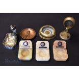 Selection of Golf Ashtrays to include 3 Onyx types of Bolton Old Links, and Flixton Golf Club, a