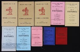 Malone Golf Club 1904/5 Programme for Competitions card in red card covers, plus 1913-14