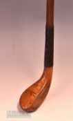 Rare and most unusual Tom Morris St Andrews light stained dog wood compact and heavy scare neck