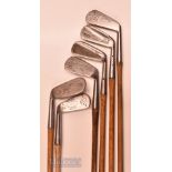 Collection of 6x ladies right hand and left hand irons – Spalding L/H mashie, Cochranes L/H mashie