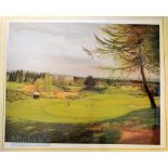 Graeme Baxter signed Ltd edition colour golf print of Gleneagles titled “The Gleneagles Hotel,