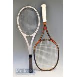 2x Composite Tennis Rackets - Head Arthur Ashe Competition size marked to side “4 1/2 L”, together