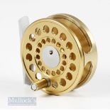 Marryat Swiss Made CMR 34 2 5/8” Fly Reel with gold finish, in original sheepskin lined pouch,