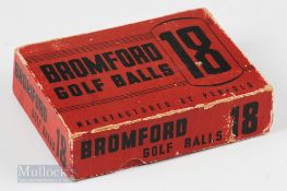 Early Penfold “Bromford 18 Golf Ball” box for 12 – c/w hinged lid revealing makers label to the