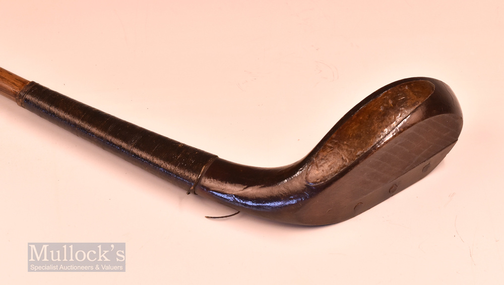 Fine McEwan late longnose broad head beech wood scare neck putter c1890 – stamped D McEwan & Son - Image 4 of 4