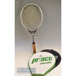 3x Prince Tennis Rackets c1980s - 2x Classic Rackets, one missing head cover with splits to tongue