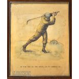 E L Shute collection of Vic. golfing coloured prints (6) all featuring an early Vic golfer playing