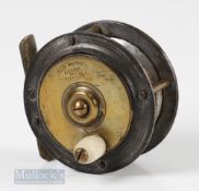 Alex Martin Glasgow & Aberdeen 2 ½” alloy fly reel with maker’s details to raised central brass