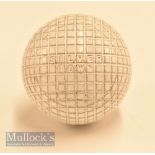 Fine Silver Town white guttie golf ball - square line mesh pattern retaining all of the original