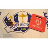 Collection of 2012 Official Ryder Cup Merchandise items (4) to incl Spectator Kneeling Pad, 2x