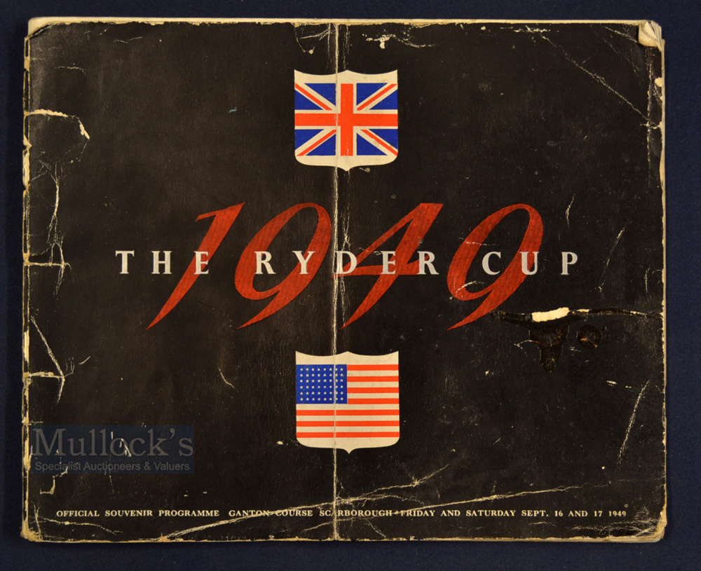 1949 Ryder Cup Golf Programme played at Ganton Golf Club – USA winning 7-5 – has the usual