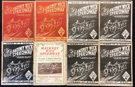 1936-1939 Hackney Wick Speedway Programmes featuring 36 West Ham, Wimbledon, 37, Hackney Wick & West