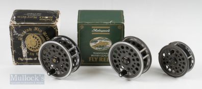 2x Shakespeare Beaulite Reels – 4 ¼” salmon fly reel with rim tension adjuster in original box, 3 ½”