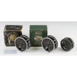 2x Shakespeare Beaulite Reels – 4 ¼” salmon fly reel with rim tension adjuster in original box, 3 ½”