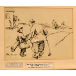 Bert Thomas (b.1883-d.1966) Original humourist pen and ink golfing sketch titled “The Dud & The