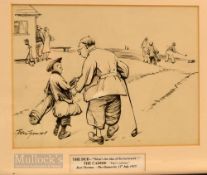 Bert Thomas (b.1883-d.1966) Original humourist pen and ink golfing sketch titled “The Dud & The