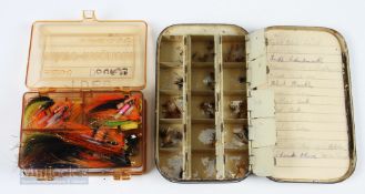 Hardy Gridiron 15 Section Dry Fly Tin with a selection of river flies, with a Plano 3214 micri-