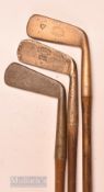 W Park shaft stamped thick blade putter with greenheart shaft, together with a D Anderson & Sons