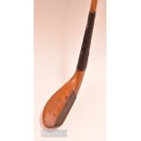 R Forgan St Andrews golden beech wood longnose play club c1880 - head measures 5.25 x 1.75 x 1 1/