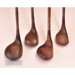 4x various named woods – large head driver, large head spoon and 2 brassies incl Craigie Montrose