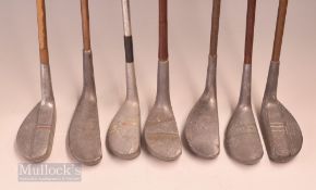 7x various steel shafted Alloy Mallet head putters featuring Mills Z model longnose, Cassidy’s ‘Vee’