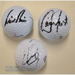 3x South African Major and tour tournament winners signed golf balls – rare Nick Price (2x US PGA