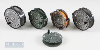 4x Roddy of Japan Fly Reels 2x 32 with a spare spool, 34 and 340, all showing signs of use but run