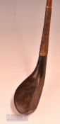 George Brews Royal Black Heath dark stained deep curved face baffing spoon with full brass wrap over