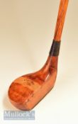 Rare Burke Golf Co Patent ‘Endgrain’ wooden mallet head with black fibre sole – fitted with patent