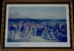 Early Iconic Coloured Golf Print After Lees, Charles (1800-1880) RSA – titled ‘The Golfers - The