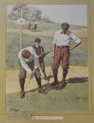 A B Frost (American 1851-1928) 2x golfing colour prints titled “No.1304 Stymied” and “No 1312