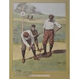 A B Frost (American 1851-1928) 2x golfing colour prints titled “No.1304 Stymied” and “No 1312