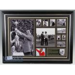 Tony Jacklin Signed golf display featuring career action prints in black and white, with a signed