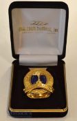 Rare 2010 Ryder Cup gold plated and enamel money clip given to players and officials & menu (2)