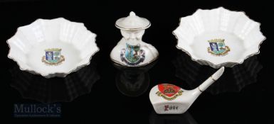 Golfing Crested Ceramics (4) – Golf club head with Sandringham crest by Carlton China, head and