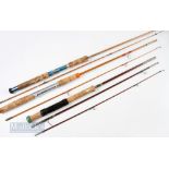 3x Spinning Rods – Abu 325 6ft 3 piece in mcb, F T Williams, England The Craftsman split cane 7ft