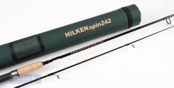 Hilken Spin 242 8ft 2 Piece Rod with lined rings, appears unused with plastic on handle, in original