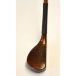 Late longnose beech wood replica putter – fitted with full length thick hide grip – overall 37” –