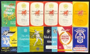 Assorted 1950s onwards Athletics Programmes featuring 55 Great Britain v Germany, 1954