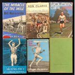 Athletics Book Selection including on Ron Clarke The Unforgiving Minute 1966, Flying Feet Brian