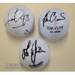3x US Major Golf Winners signed golf balls – Ben Crenshaw (2x Masters Champion 1984 & 1995), Fred