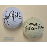 Jack Nicklaus and Doug Sanders signed golf balls – in 1970 Jack Nicklaus won for the first time at