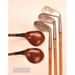 Fine half set of Peter Robertson Braid Hills golf clubs (5) – large headed Driver and Spoon, mid