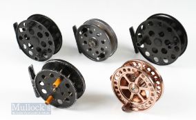 Centrepin Reel Selection (5) – 2x Lewtham Products “The Leeds” reels 4 ¼” and 4 ¾”, both with twin