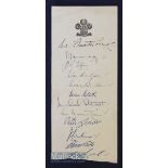 Early 1950s ‘All Stars’ Cricket Autographs featuring A Bedser, E Bedser, M Stewart, J Laker, T Lock,