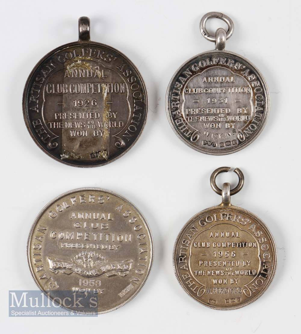 4x Artisan Golfers Association Annual Club Competition Silver Medals features 1926, 1931 won by L. - Image 2 of 2