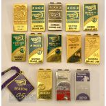 14x 2002-2019 Gordon Brand jnr European Tour Money Clips and Members Guest Badges incl 6 money