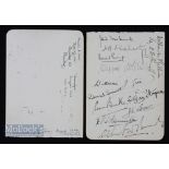 August 1934 Royal Porthcawl - Irish Golf Team Autograph page appears with hand written signatures