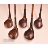 5x good size assorted large woods from drivers to spoons– F W Foreman Chipstead GC driver, Peter