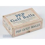 Scarce USA Athletic Co Chicago Ill. “Pep Golf Ball” box for 6 – mesh standard 1.62 c/w removable lid
